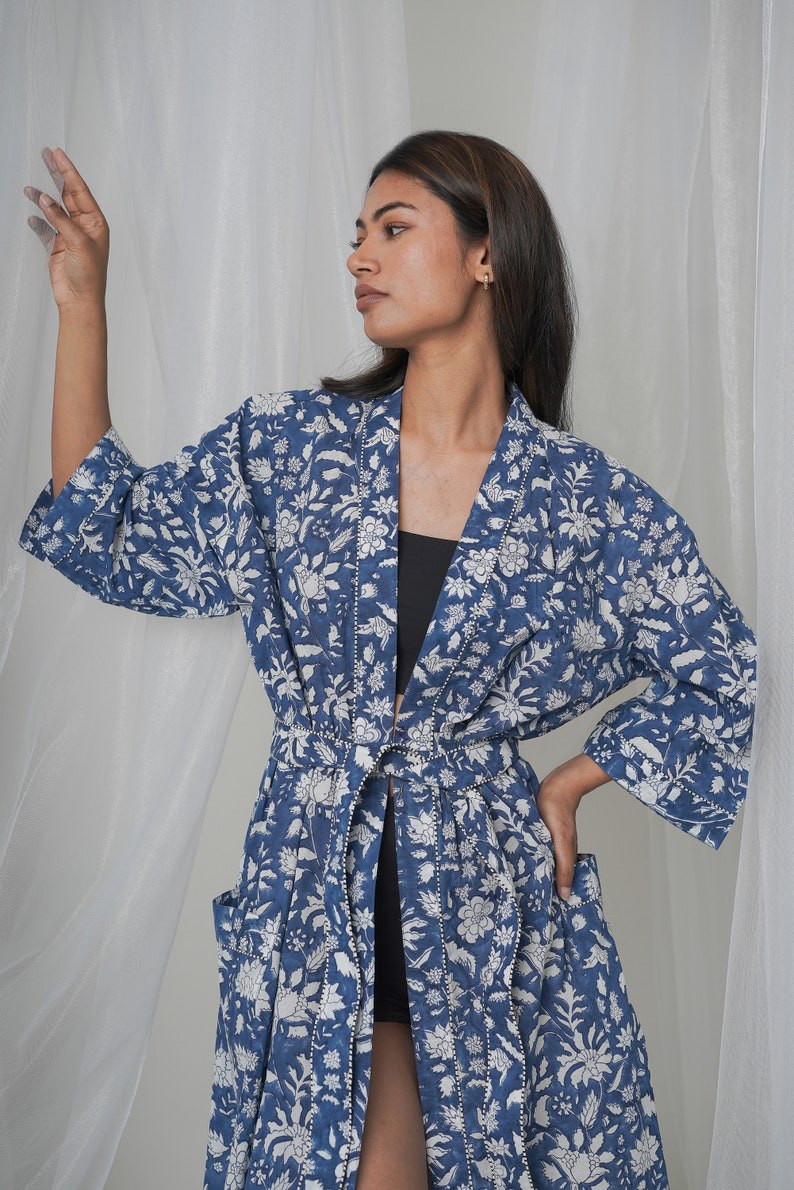 Printed Robe, Cotton Beach Cover up, Kaftan for Women, Caftan for Women, Summer Beach Kimono, Beachwear Robe, Beach Dress, Gifts for Her