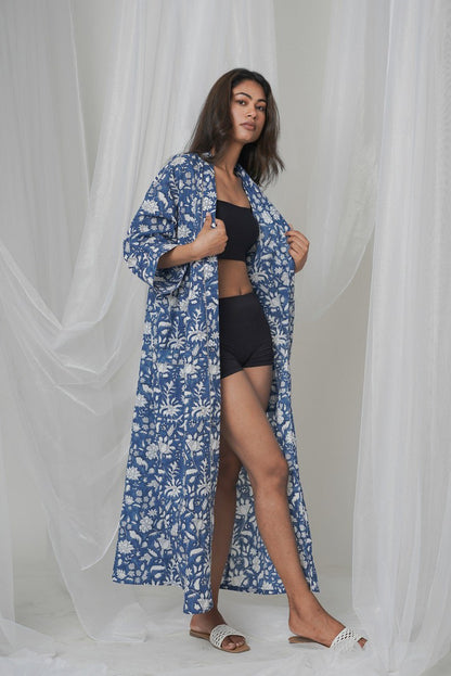 Printed Robe, Cotton Beach Cover up, Kaftan for Women, Caftan for Women, Summer Beach Kimono, Beachwear Robe, Beach Dress, Gifts for Her