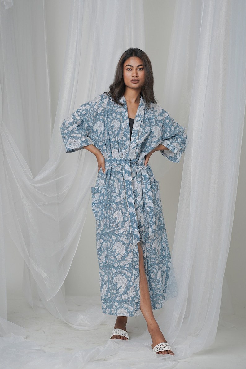 Printed Kaftan, Robe for Women, Soft Beach Cover up, Caftan for Women, Bathrobe, Summer Kimono, Beach Sarong Jacket, Gifts for her, Tie ups