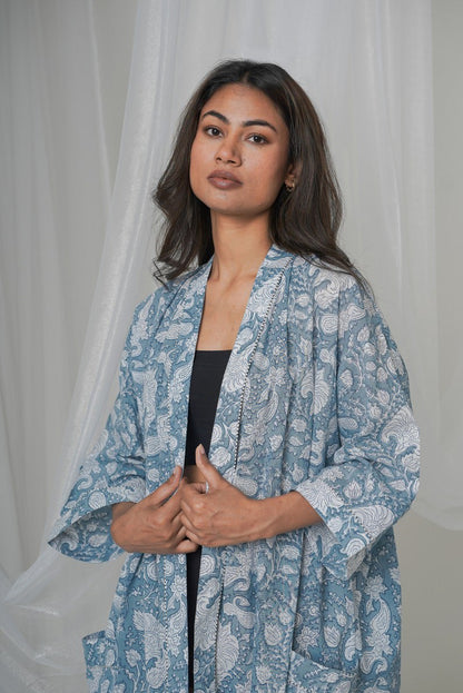 Printed Kaftan, Robe for Women, Soft Beach Cover up, Caftan for Women, Bathrobe, Summer Kimono, Beach Sarong Jacket, Gifts for her, Tie ups