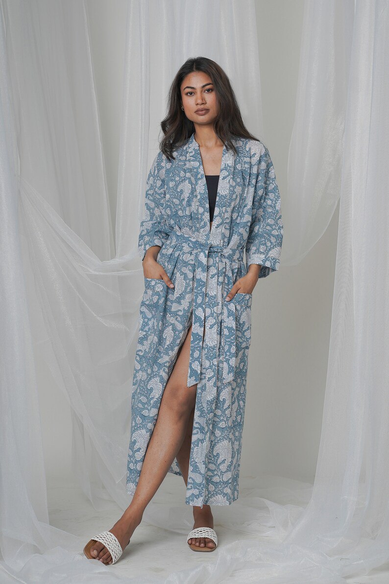 Printed Kaftan, Robe for Women, Soft Beach Cover up, Caftan for Women, Bathrobe, Summer Kimono, Beach Sarong Jacket, Gifts for her, Tie ups