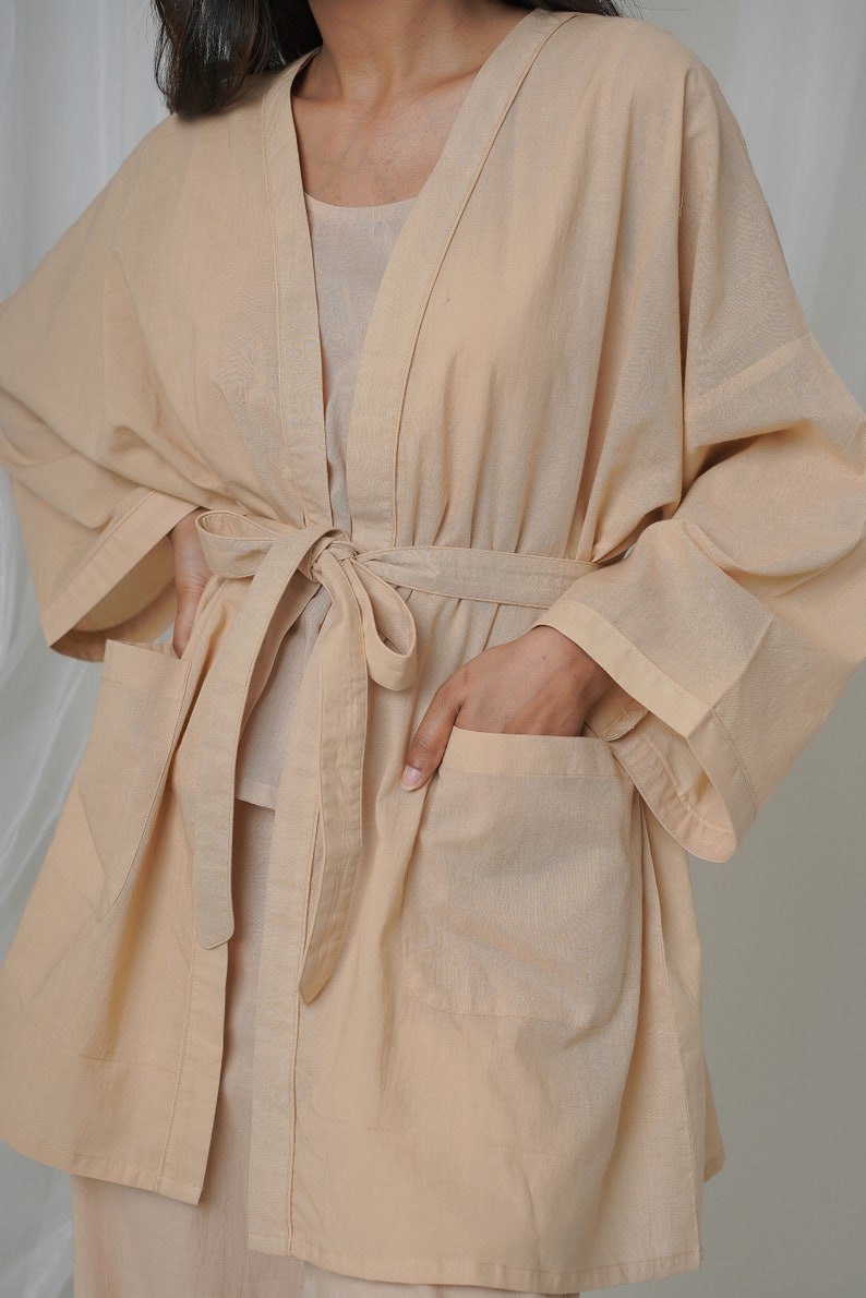 Summer beige loungewear, organic cotton, oversized capes, underwear and pants, comfy pajama sets, custom made large and small sizes, casual wear